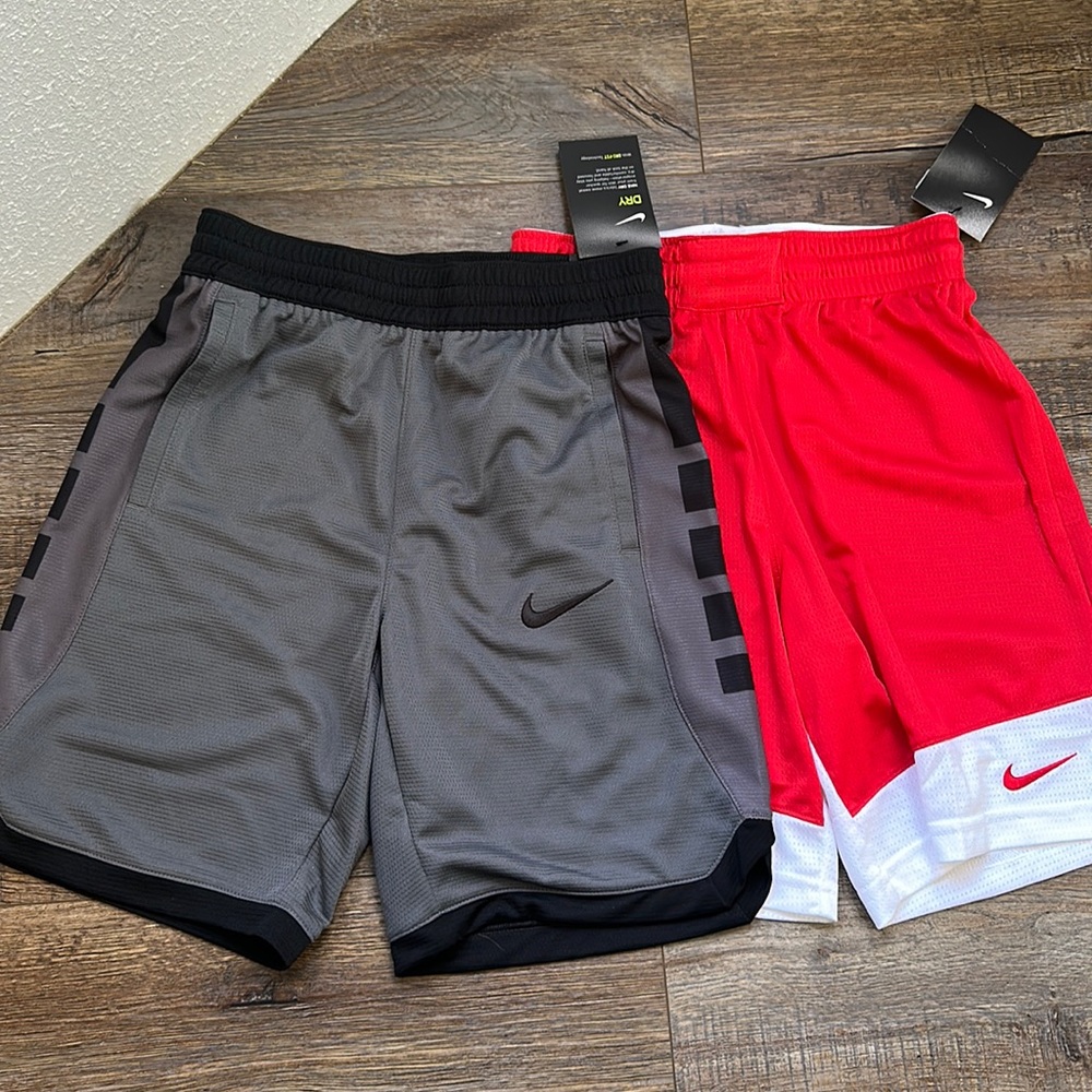 Two pairs Boys Nike basketball shorts. With Dri-fit technology.